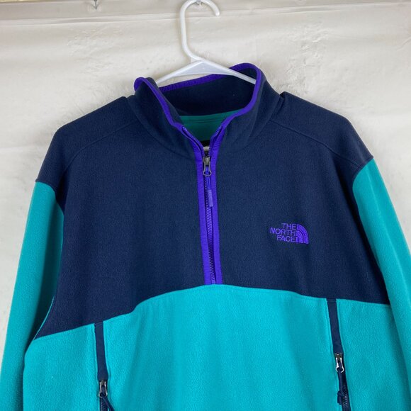 The North Face Mens XL Colorblock Fleece Pullover Zip Neck Sweatshirt 90's Y2k - Picture 2 of 7